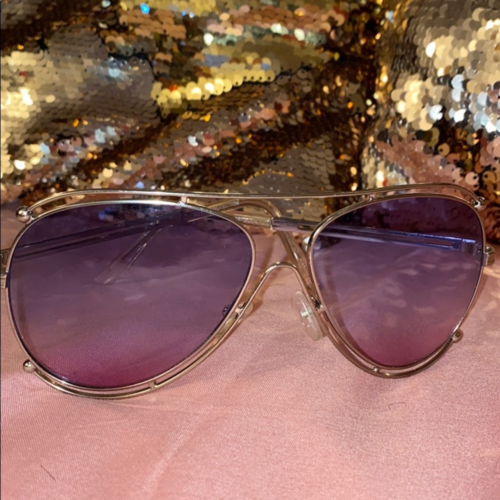 Bluish/Pink Aviator Sunglasses